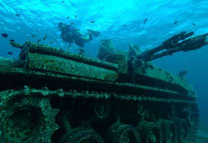 Plongée sur un Tank M42 en Jordanie