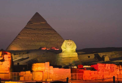 Égypte - Le Caire - Spectacle son et lumière aux Pyramides de Gizeh