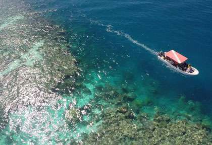 Vue aérienne des récifs de Yap