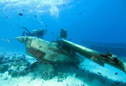 Plongée sur le Cessna de l'Aquarium