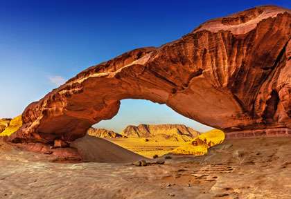 Rock Arch à Wadi Rum en Jordanie